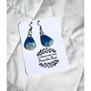 Teardrop Ocean Beach themed earrings